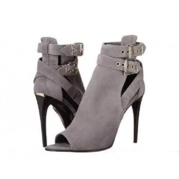 NEW Burberry Open Toe Strappy Gray Heeled Booties US 7.5 / EU 37.5 $995 - Picture 1 of 11